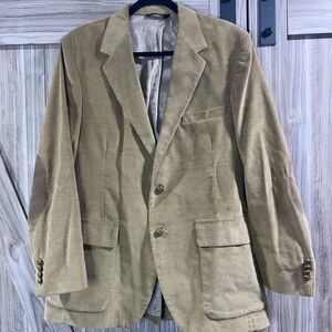 Farah Vintage 90s Brown Corduroy Blazer Pattern Elbow Patches Sport Coat Size42R
